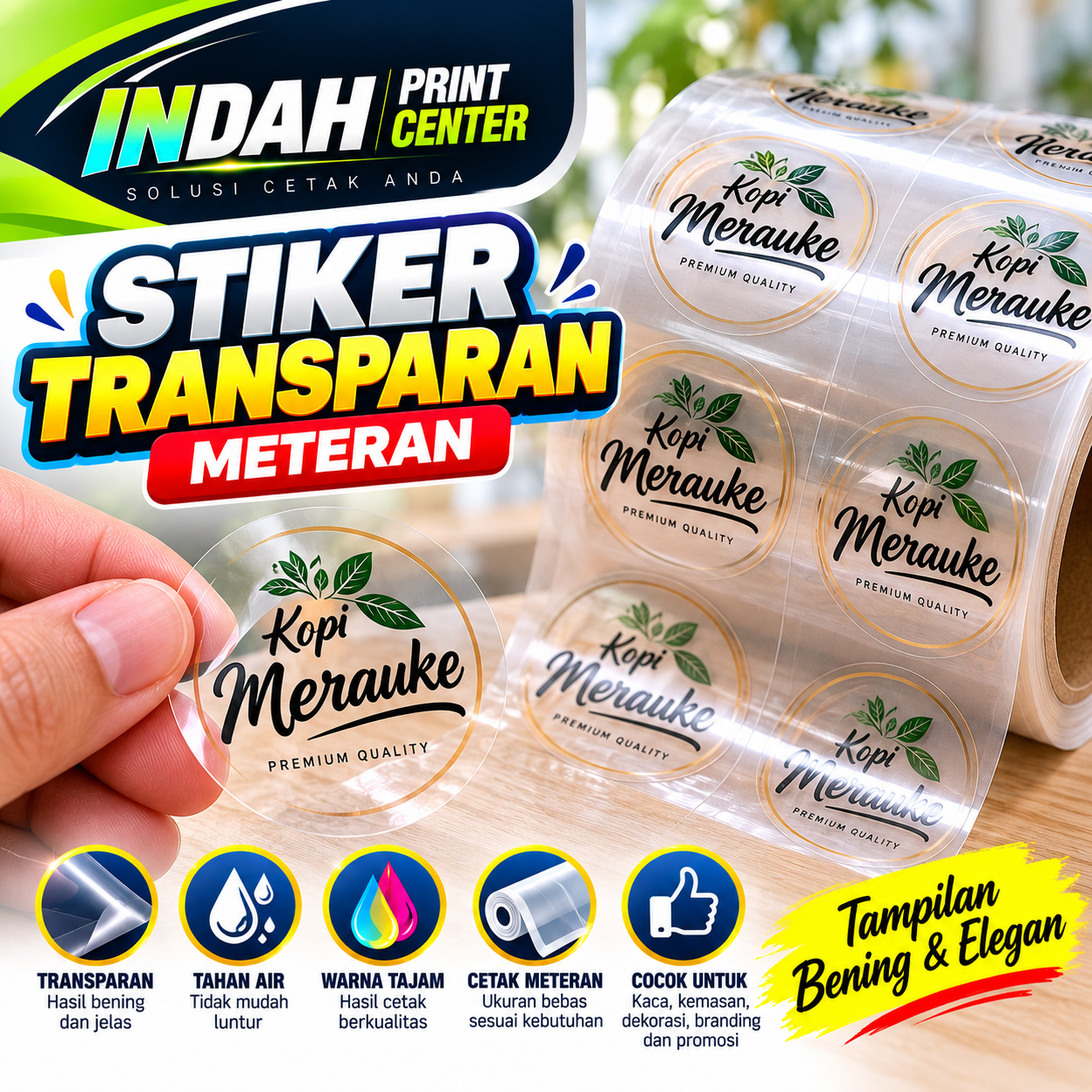 Stiker Transparan Meteran